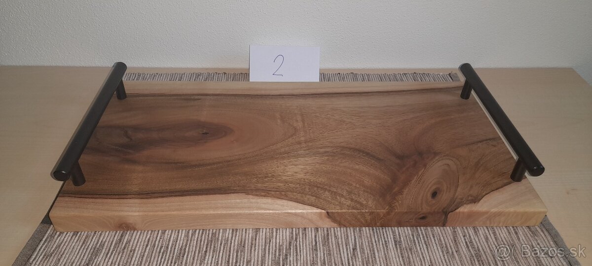 Drevená servírovacia doska, podnos - 2