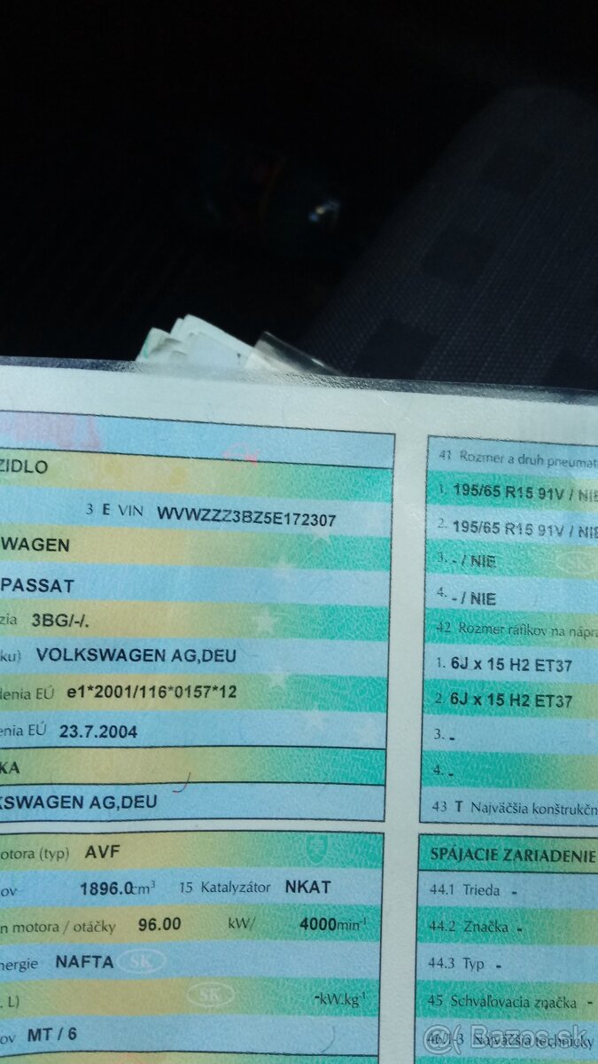 Passat b 5,5 1.9 96kw 2005 - 2