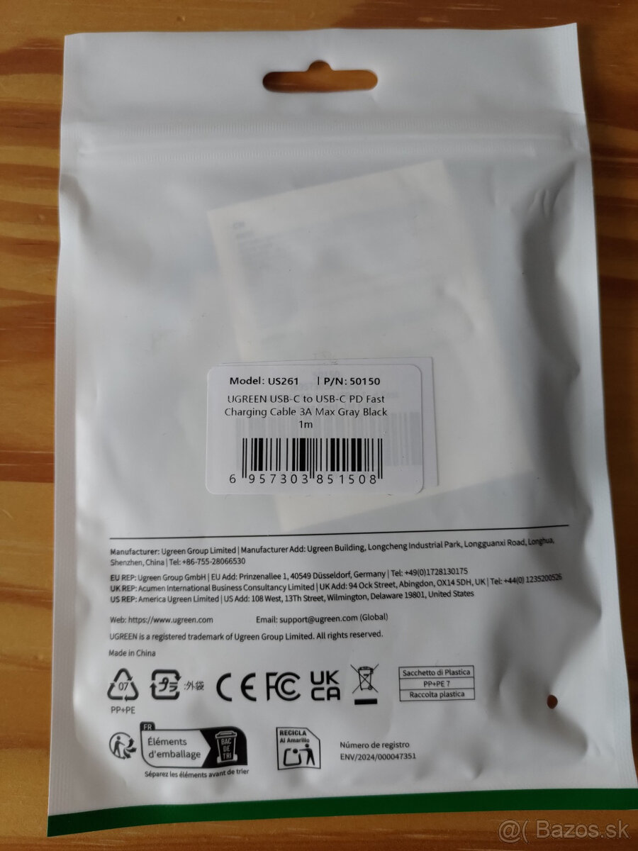 UGREEN USB C kábel 60W 1m - 2