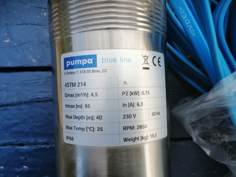 Ponorné čerpadlo 4STM214 – 0,75kW, 40m kábel - 2