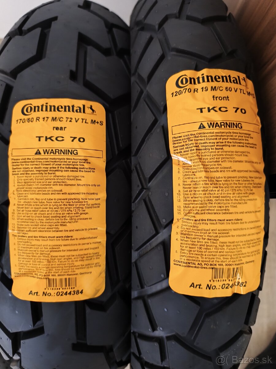 170/60 R17 + 120/70 R19 Continental TKC 70 - 2