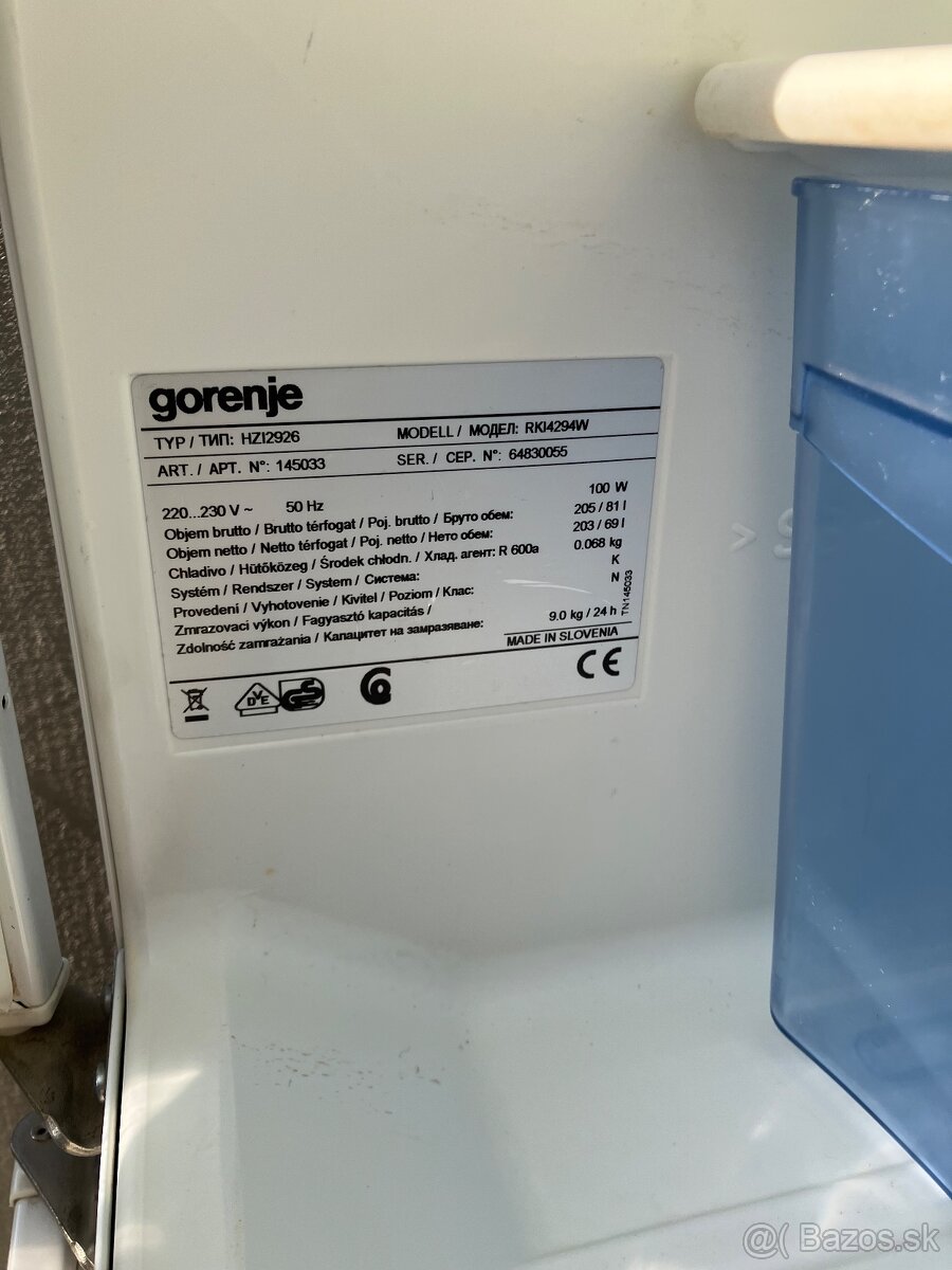 Predám vstavanú chladničku s mrazničkou GORENJE - 2