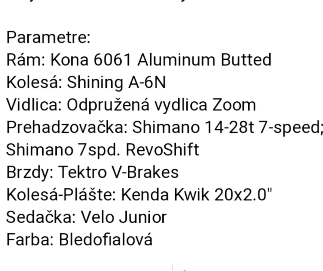 Detský bicykel 20' KONA - 2
