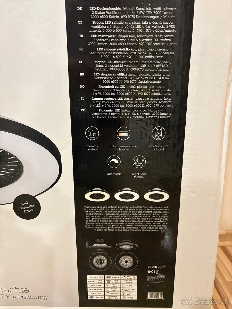LED stropné svetlo s ventilátorom - 2