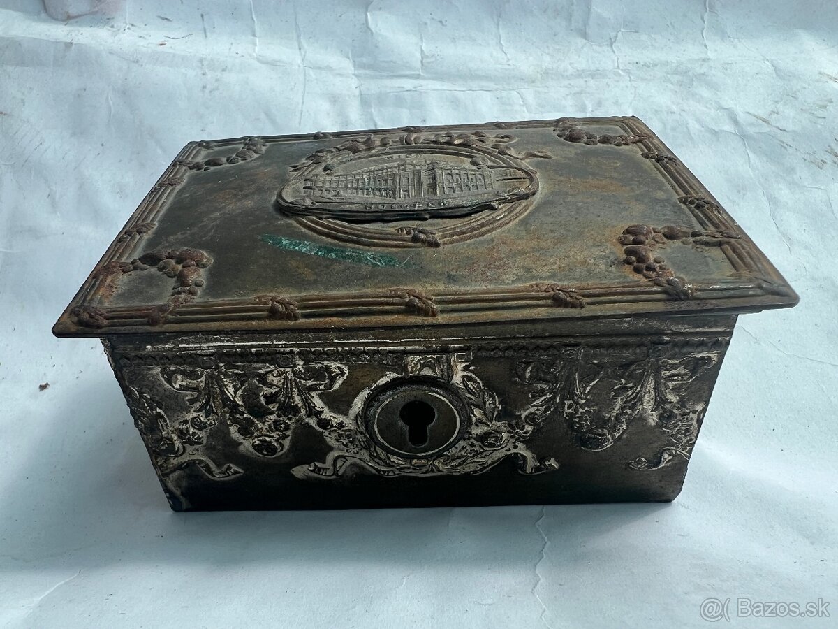 Starozitna secesna vyse 100 rocna skatulka sperkovnica - 2