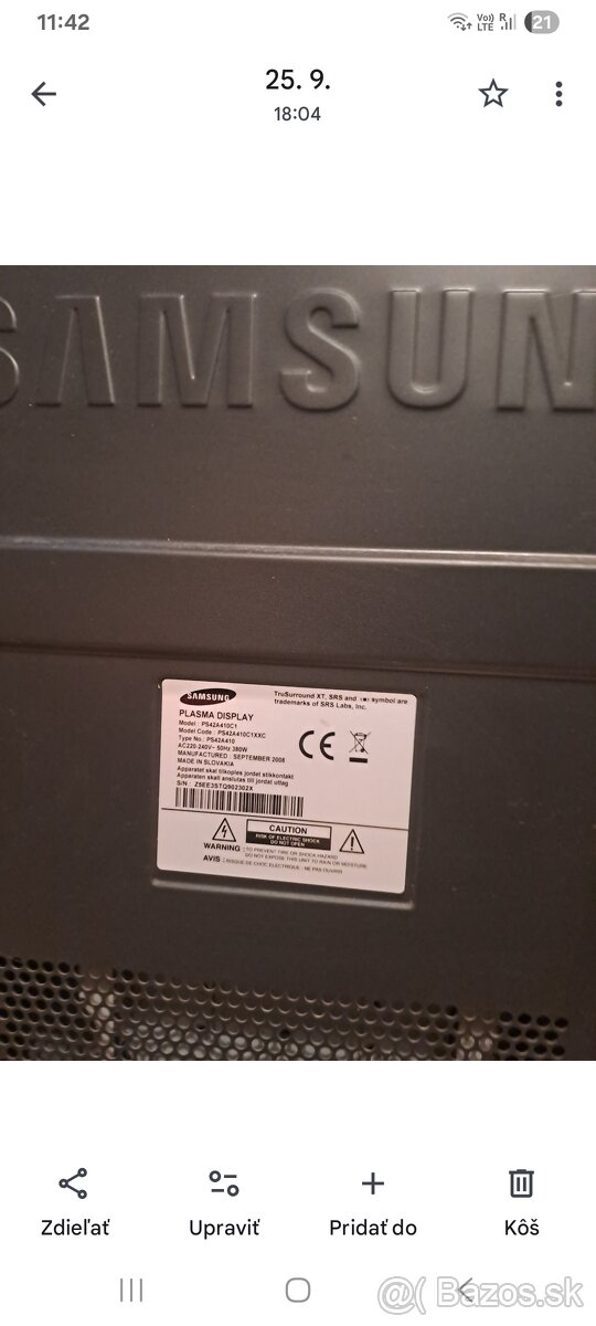 Samsung Plasma display - 2