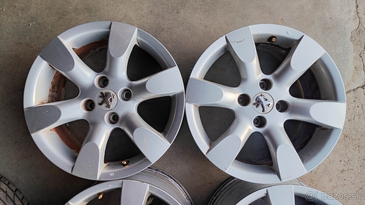 4x108 R16 Peugeot originálne elektróny - sada - 2