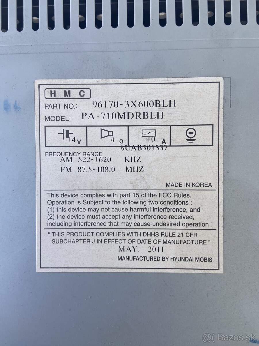 Autorádio Hyundai Elantra md - 2