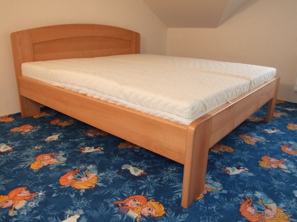Nová buková masivní postel, nosnost 600 Kg, doprava Zdarma - 2