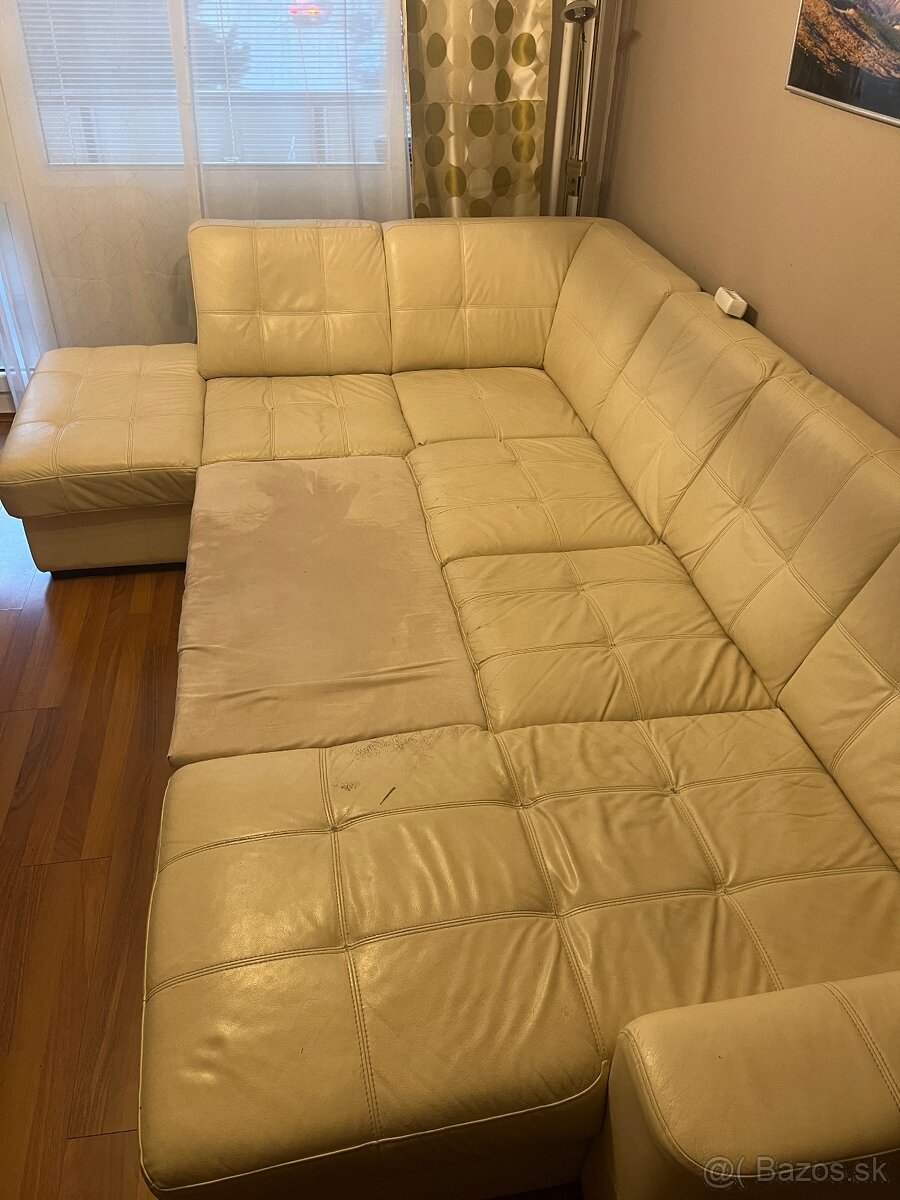 Biely Kožený gauč - 2