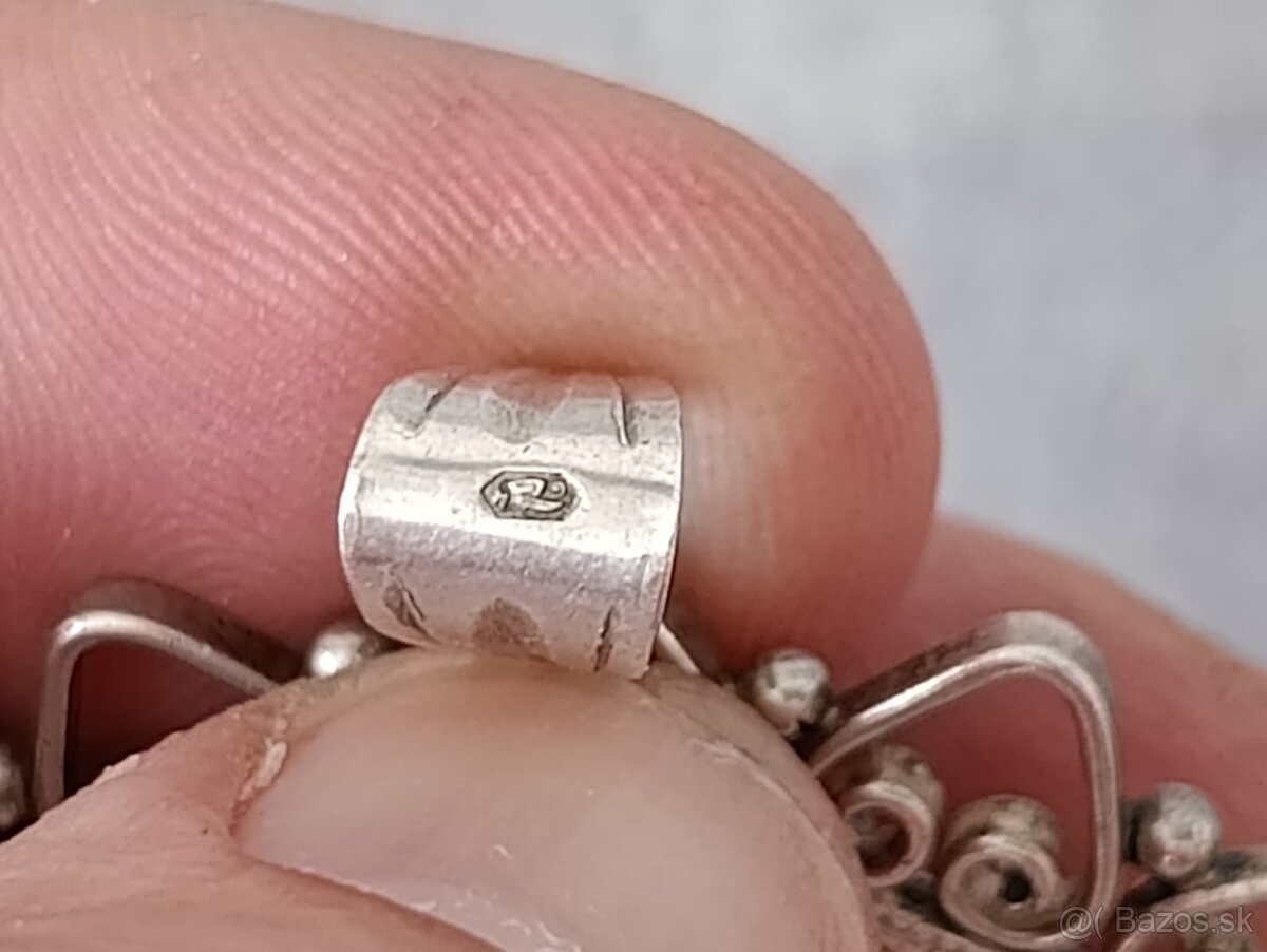 Velká stříbrná mince, stříbrný rámeček, ag, punc, 37g. - 2