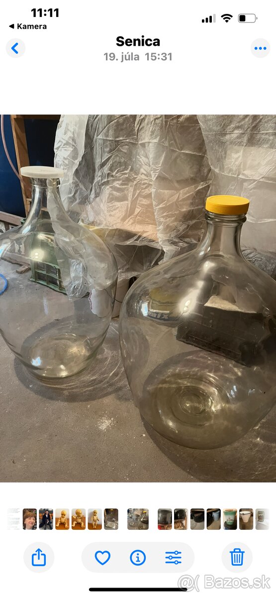 Demizony,smaltovane velke hrnce; struhak na kapustu - 2