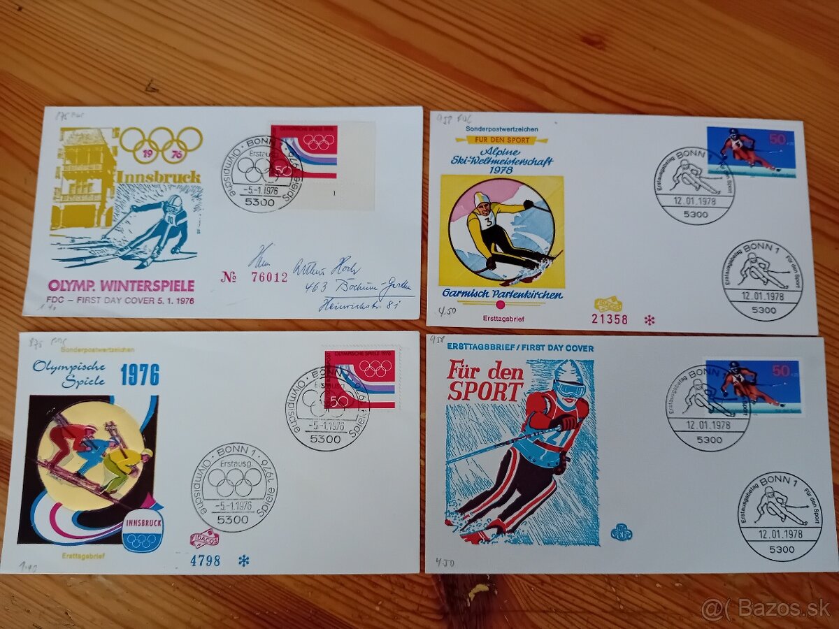 Známky FDC šport - 2