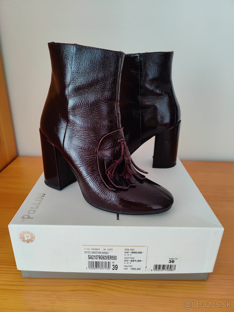 Dámske kožené členkové čižmy POLLINI - 2