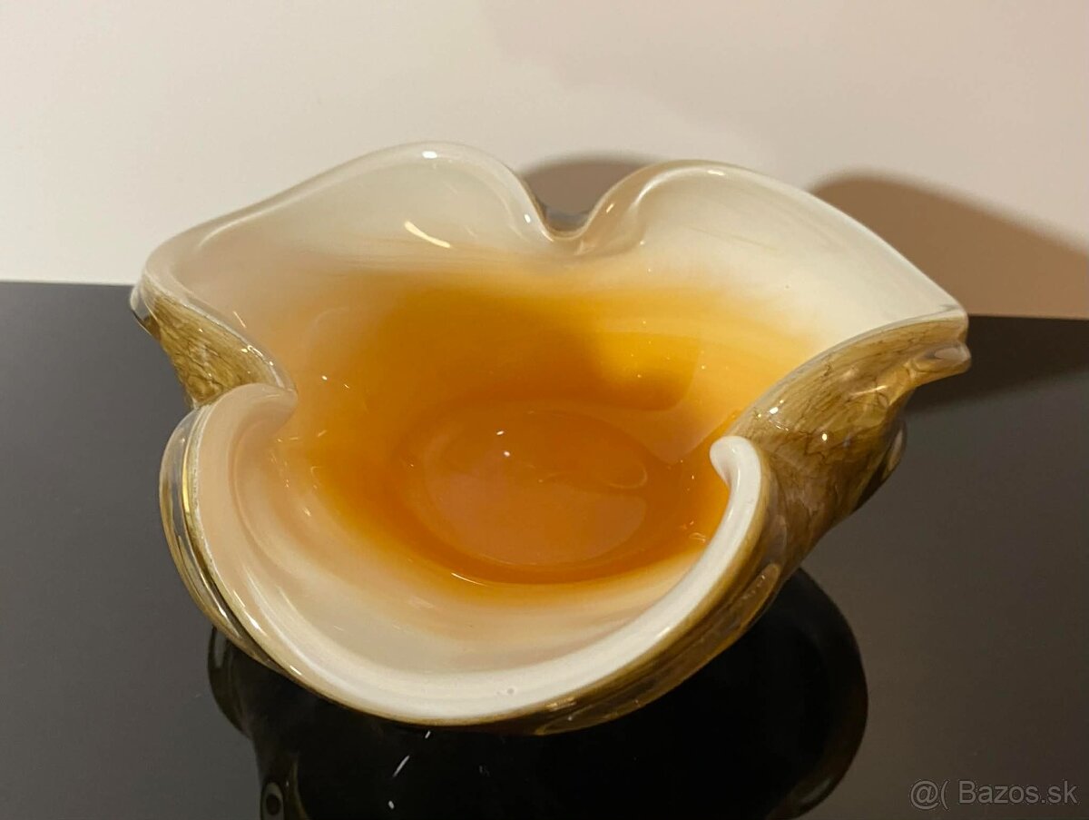 Nádherný veľký popolník, miska z muránskeho skla - 2