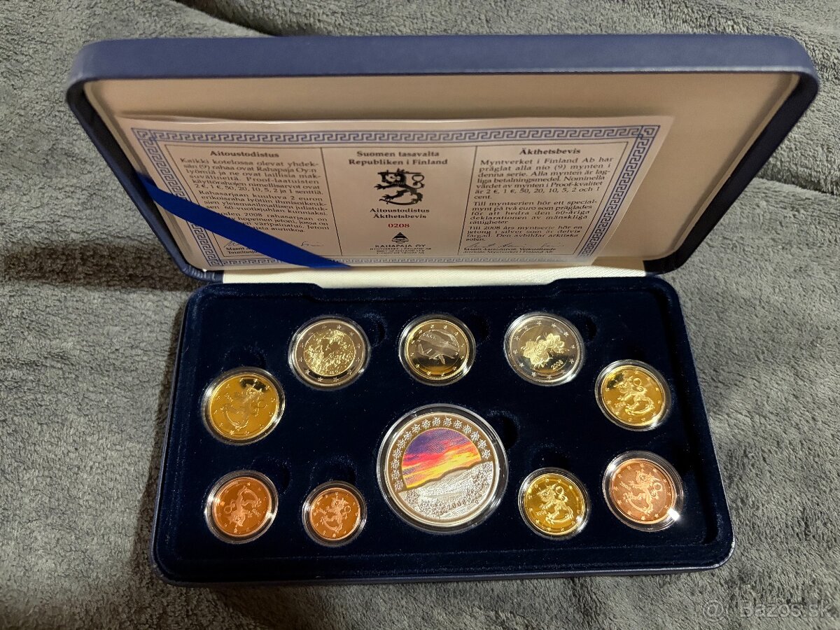 Finsko Proof sady minci - 2