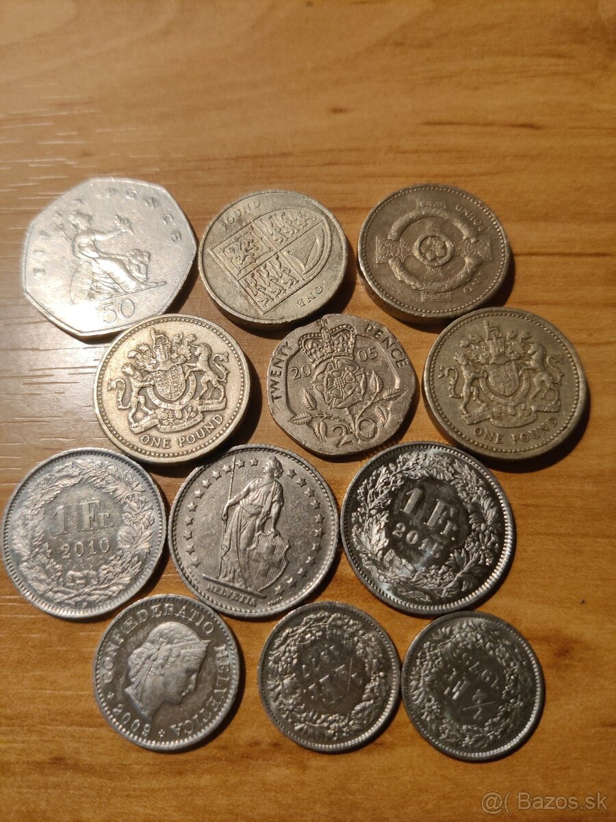 mince Anglie a Švajčiarsko - 2