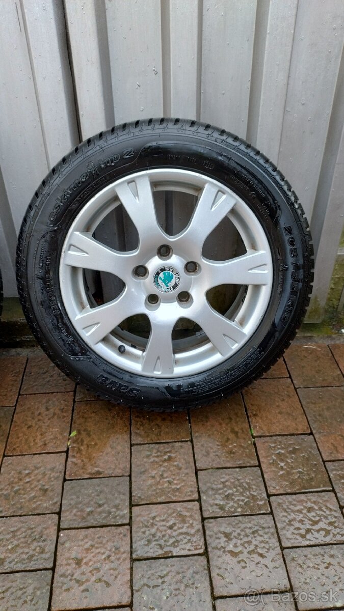 Pneumatiky SAVA Eskimo 205x55 R16 + disky Škoda Octavia 2 - 2