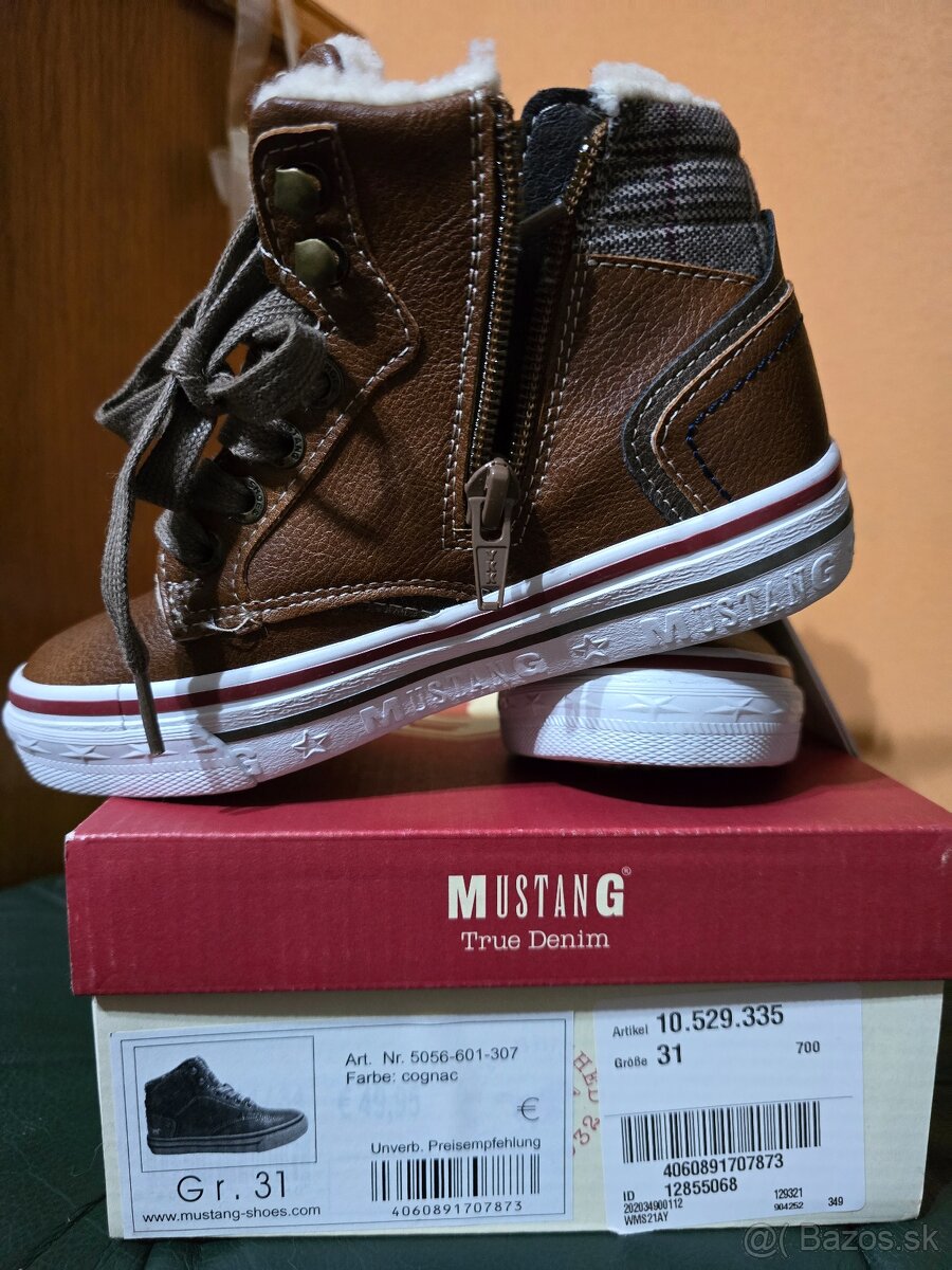 Predám detské zateplené topanky Mustang - 2