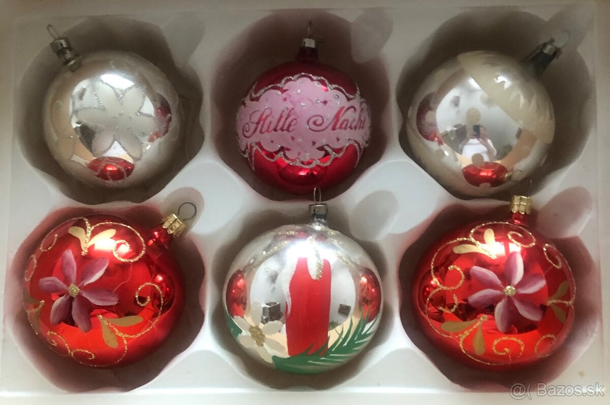 Retro sklenene gule na stromček - 2