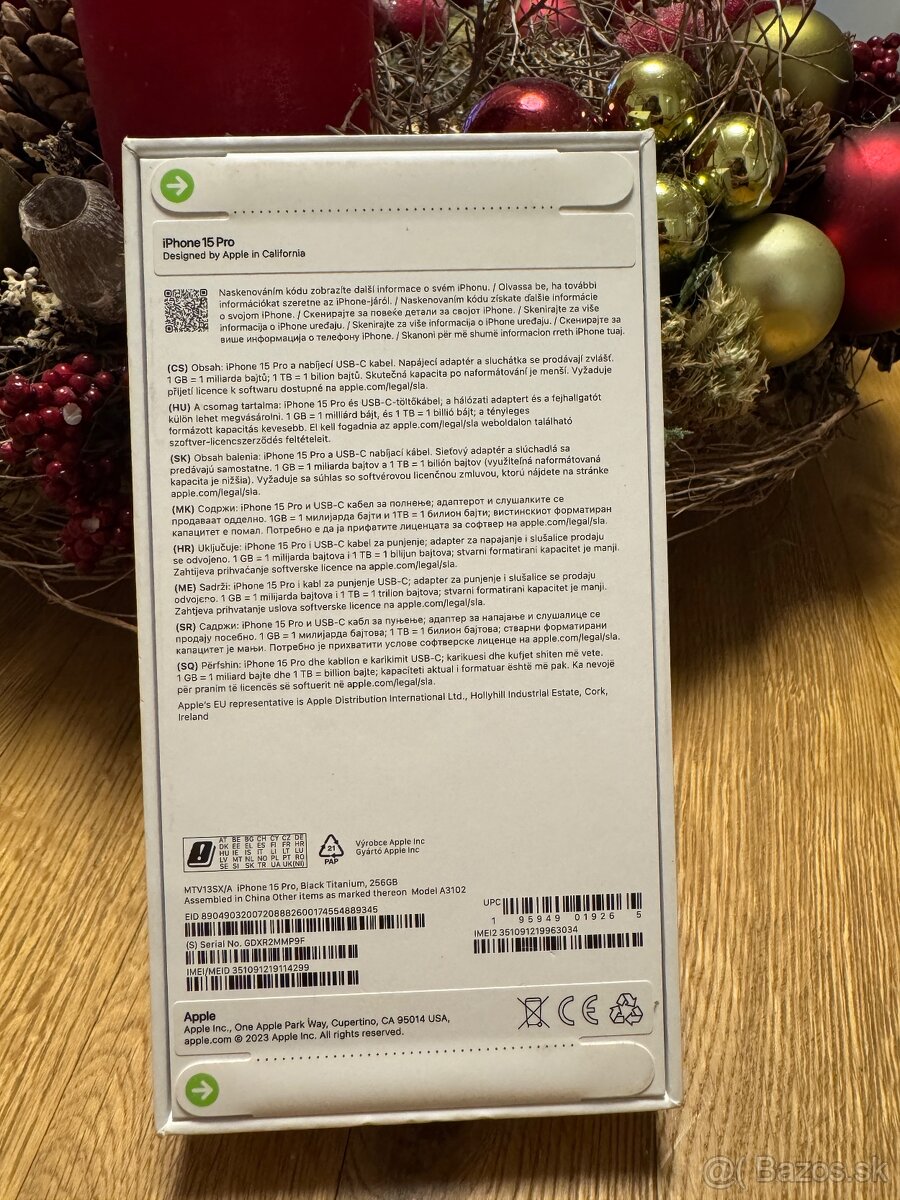 Čisto nový nerozbalený iPhone 15 pro, Black Titanium - 256GB - 2