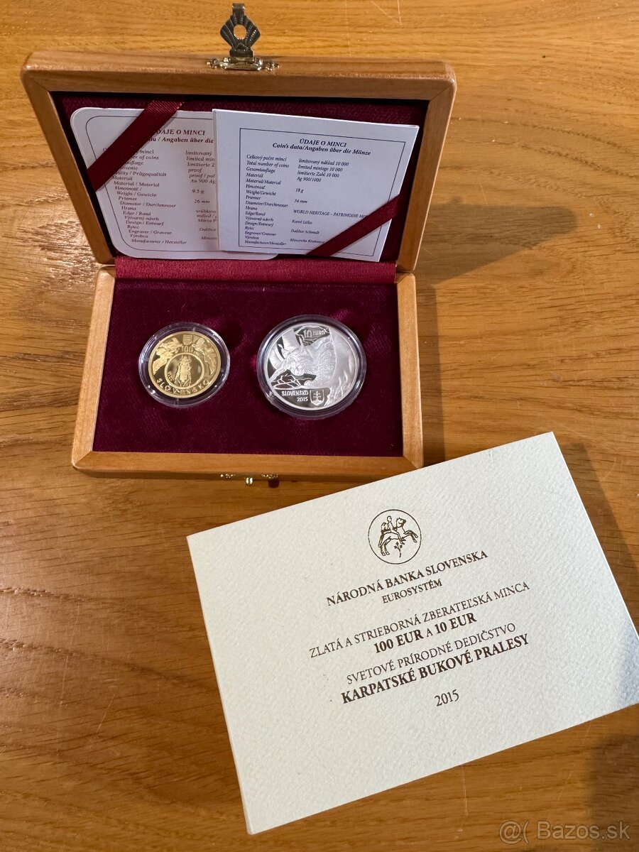 Kúpim dvojičky NBS proof AG+AU - 2