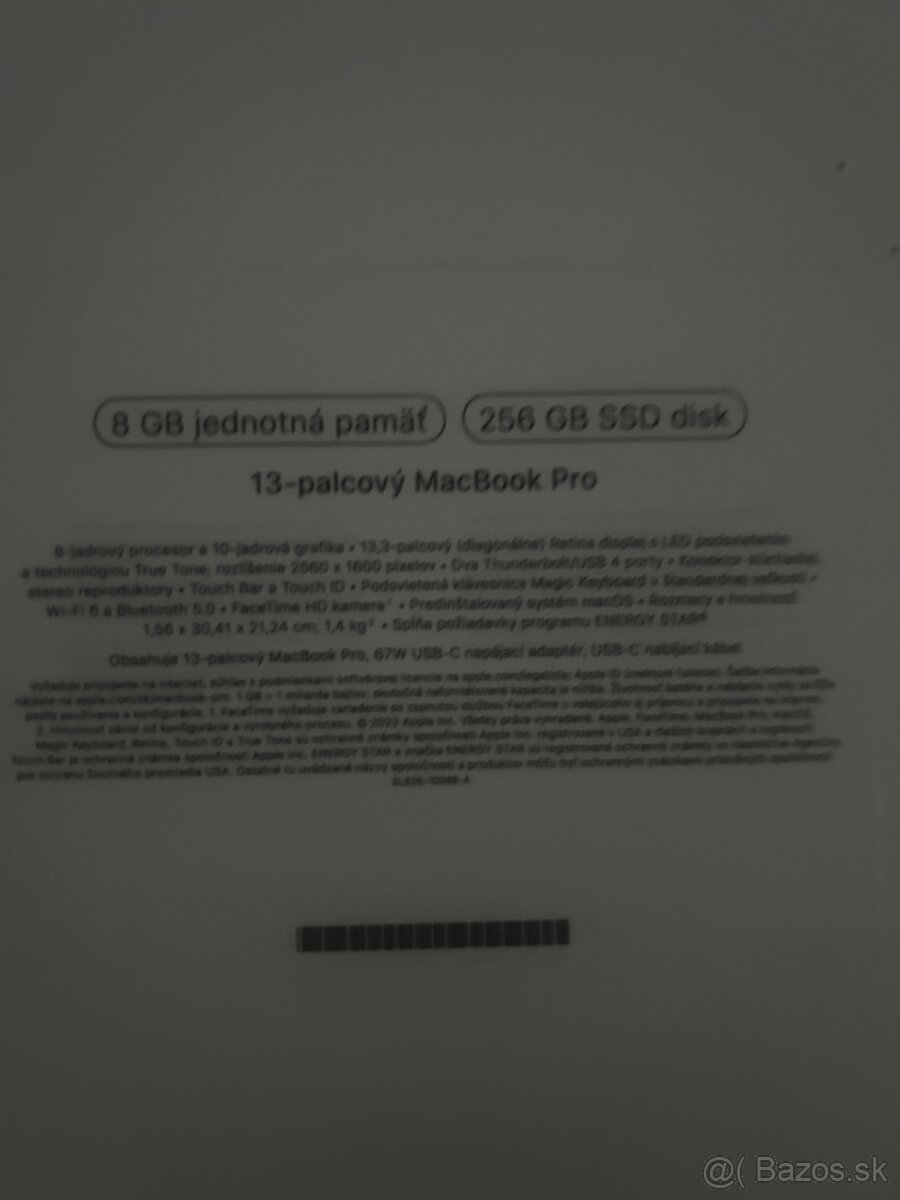 MacBook Pro 2022 13 palcový (8GB-256GB SSD) - 2