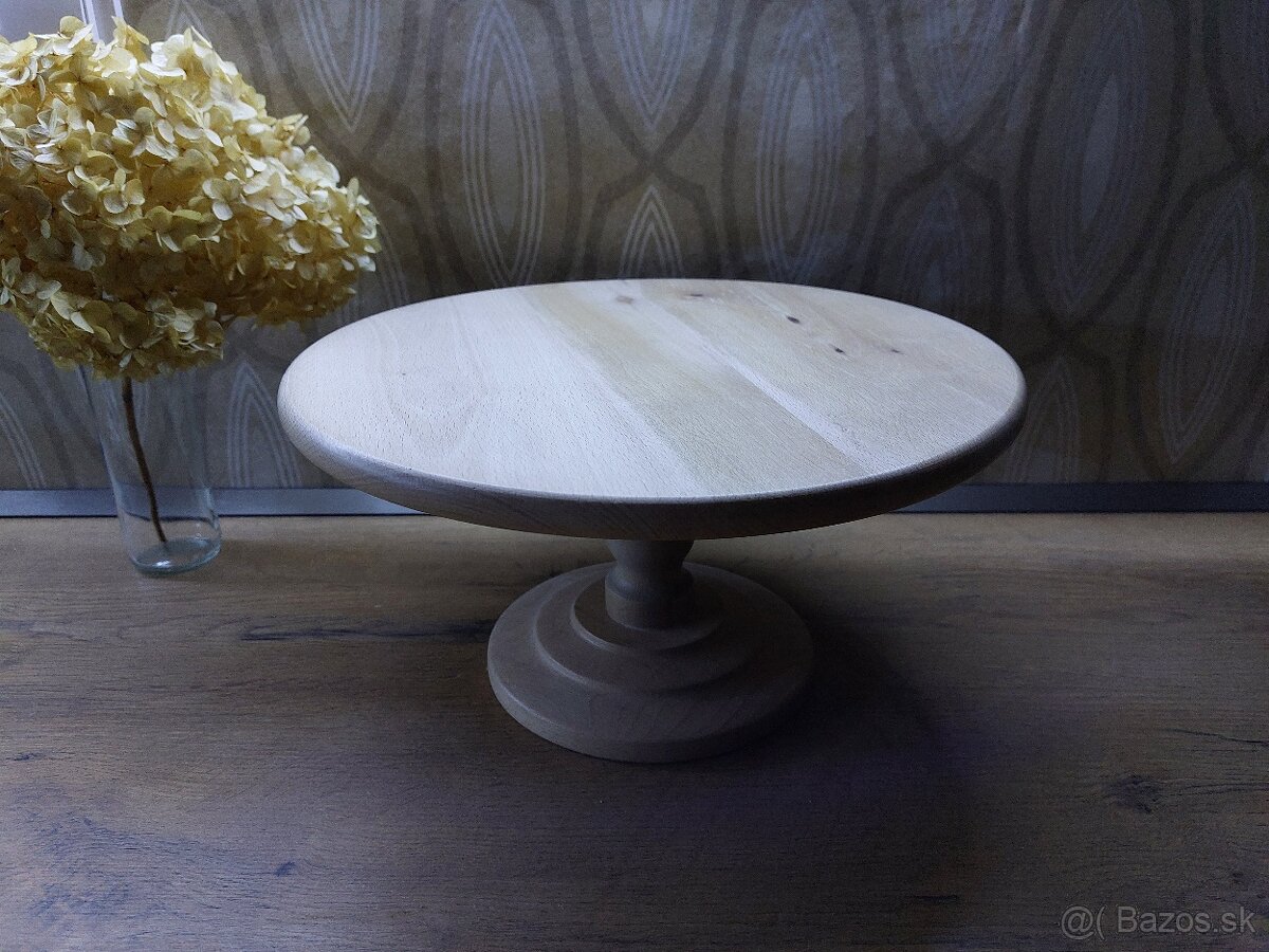 Drevený podnos na tortu, koláče, chlebíčky - 2