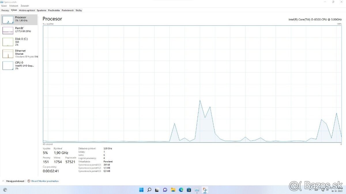 HP EliteDesk 800 G4 SFF /i5-8500,6jadro,3GHz/8GB/256GB SSD - 2