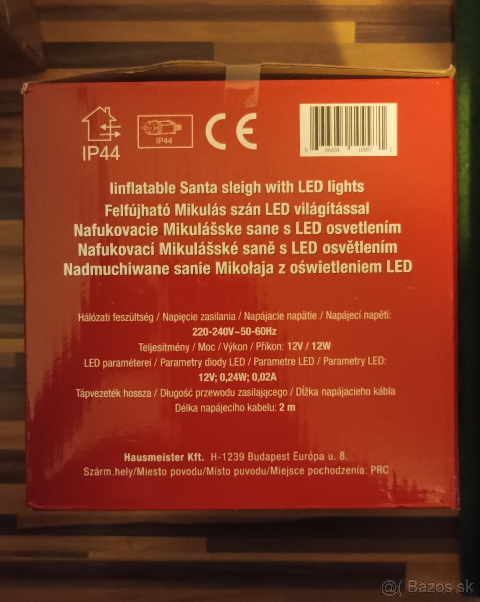 Nafukovacie Mikulašske sane s led osvetlenim - 2