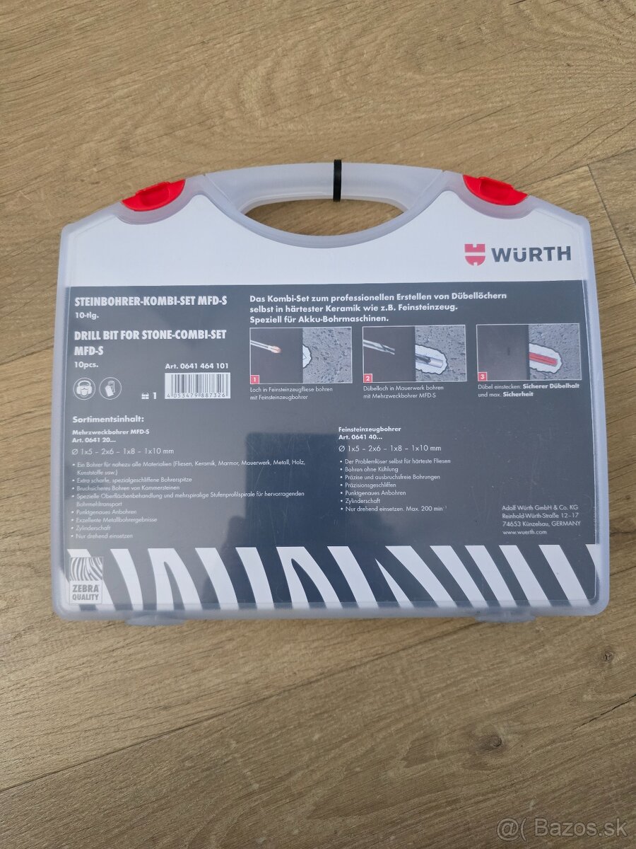 Wurth sadá vrtákov na dlažby obklady mini sadá šrubovakov - 2