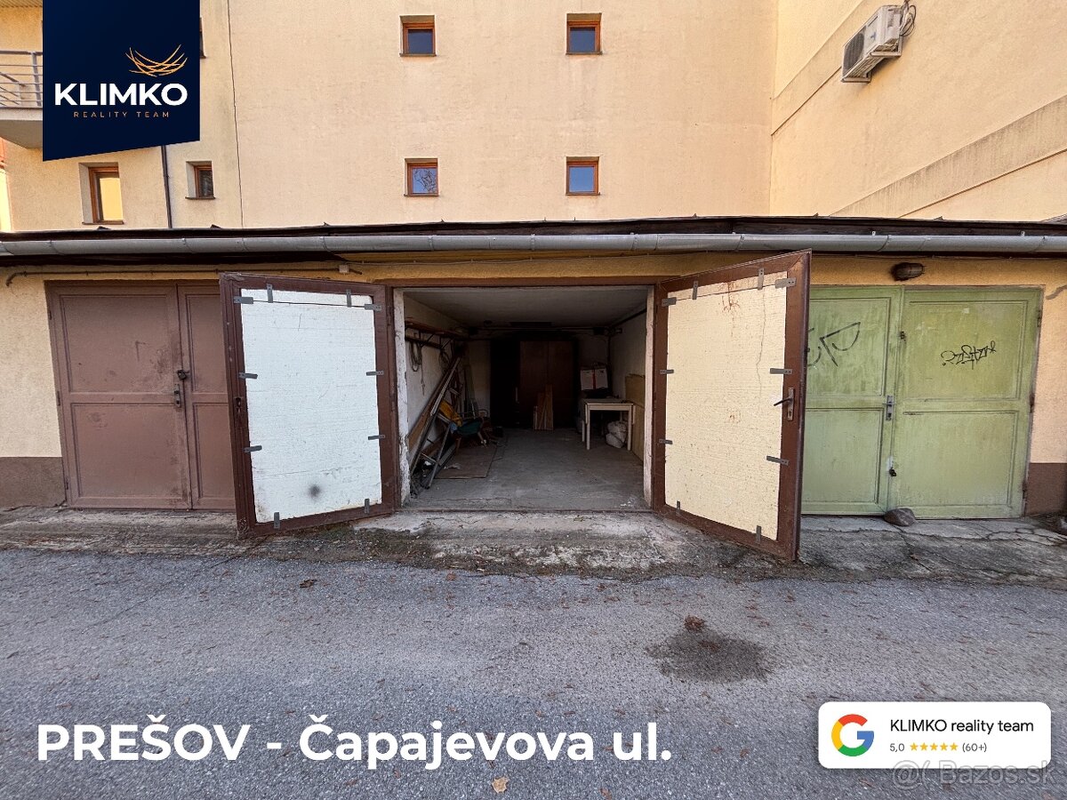 Garáž 18m² s elektrinou, Prešov - Čapajevova ulica - 2