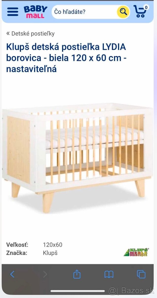 Klups detská postieľka Lýdia - 2