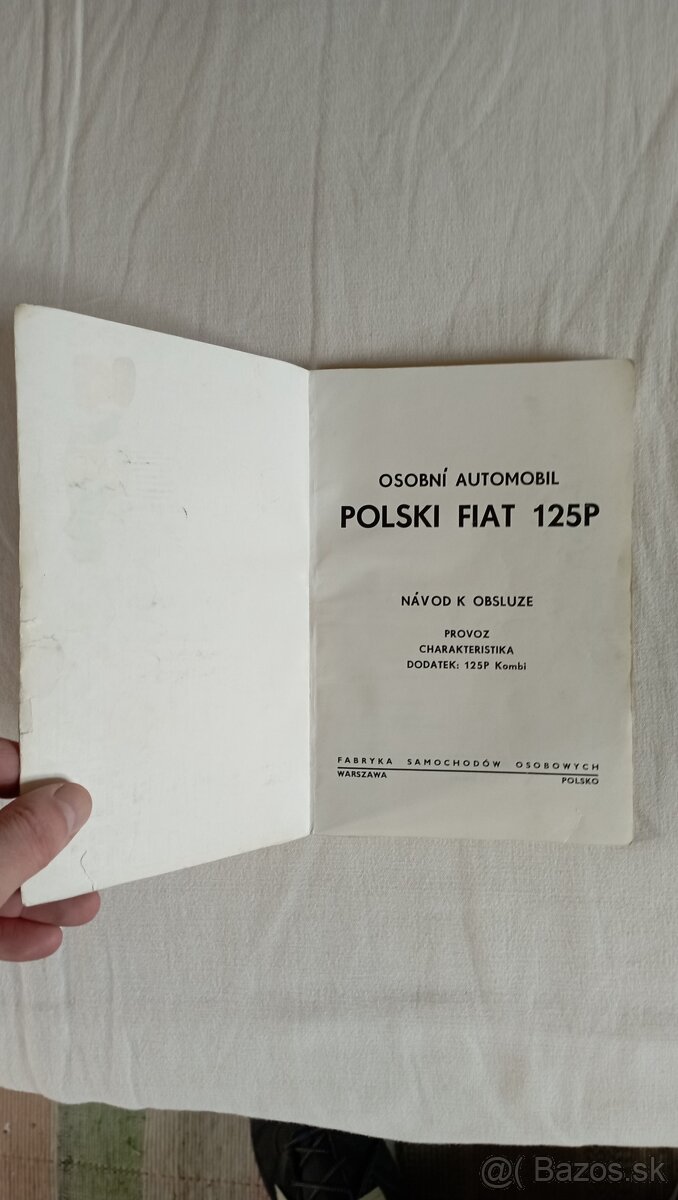Fiat 125p príručka, návod k obsluhe... - 2