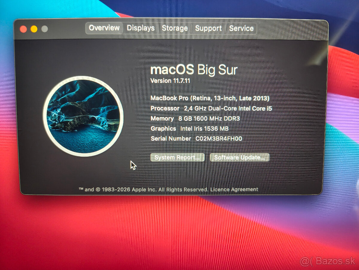 Predám Macbook Pro Retina 13 palcovy Late-2013 - 2