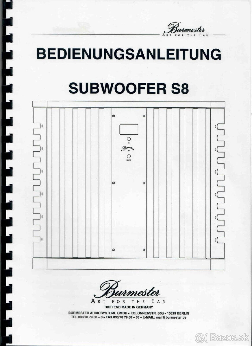 Reproduktor Burmester Reference Line B97 + subwoofer S8 s or - 2