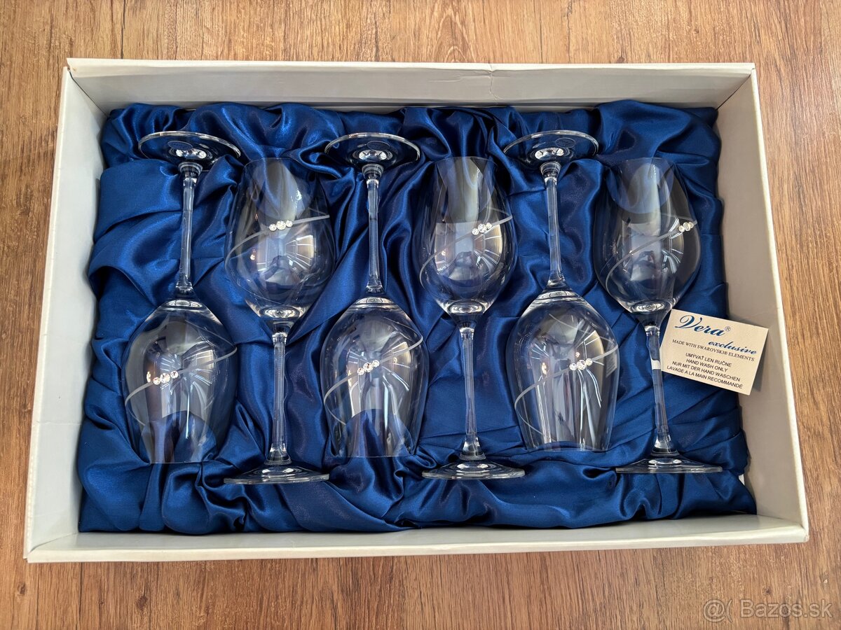 Swarovski poháre na víno 6ks Vera exclusive - 2