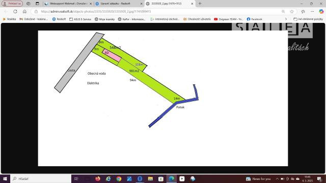 Stavebný pozemok v obci Stará Myjava o výmere 1529m2. - 2