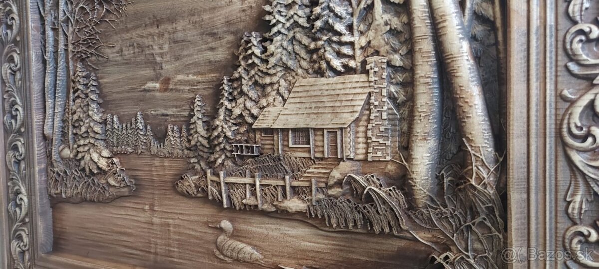 Drevený obraz Poľovnicke motivy 90×68cmhr.4 cm - 2