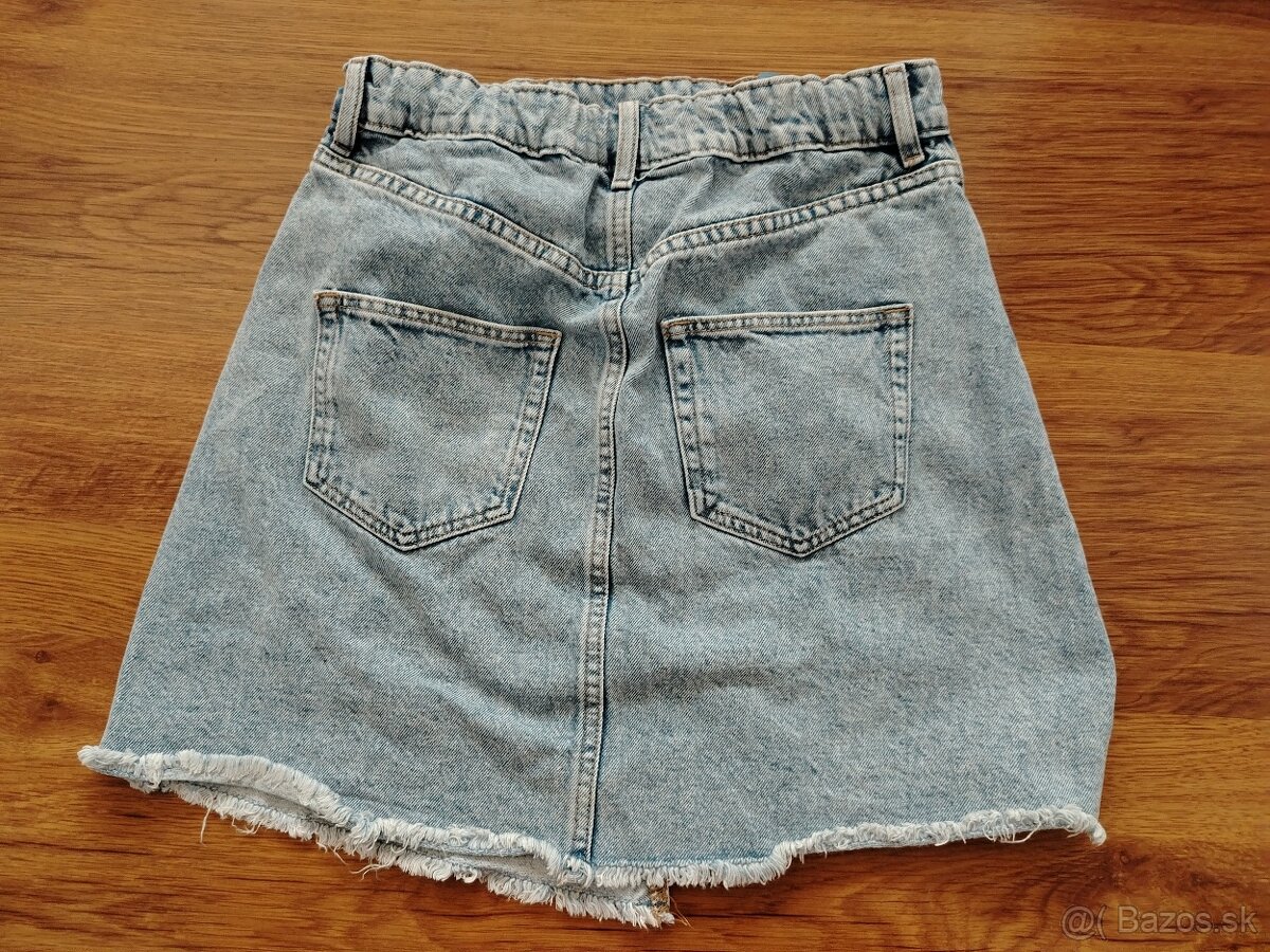 Asymetrická rifľová sukňa H&M, veľ. 170 - 2