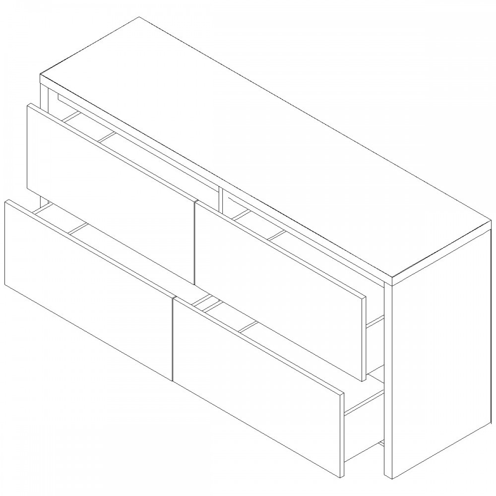 štvorzásuvková komoda - 2