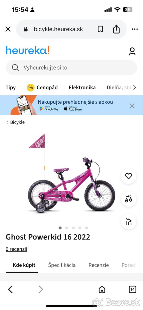 Detský bicykel Ghost 16” - 2