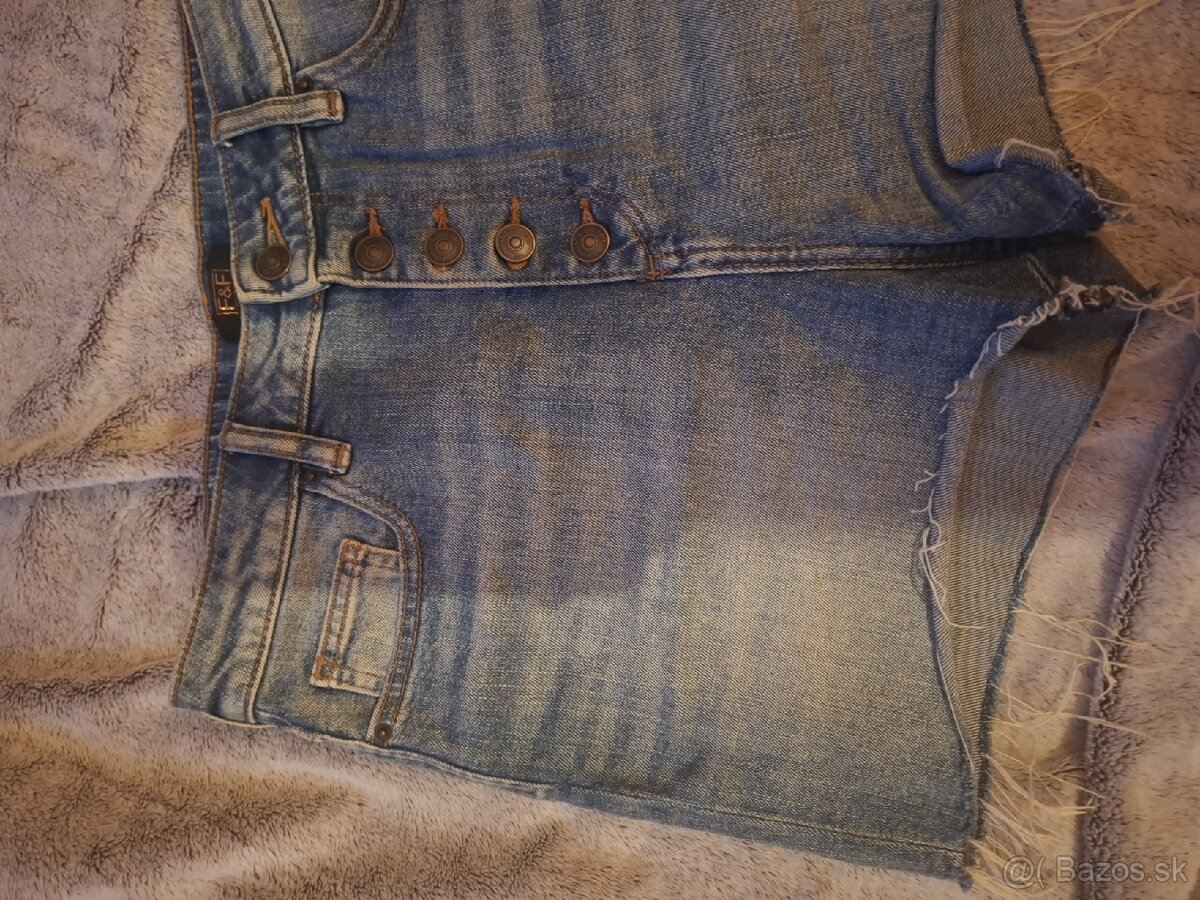 Riflove šortky s vysokým pásom - 2