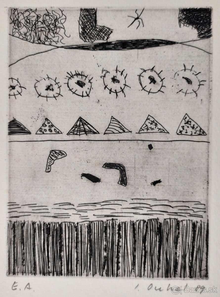 Ivan Ouhel, Lept, autorský tisk, signovaný. - 2