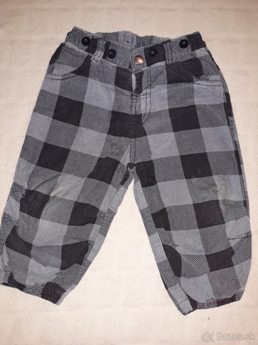 Menčestrové nohavice v.74 - 2ks - 2