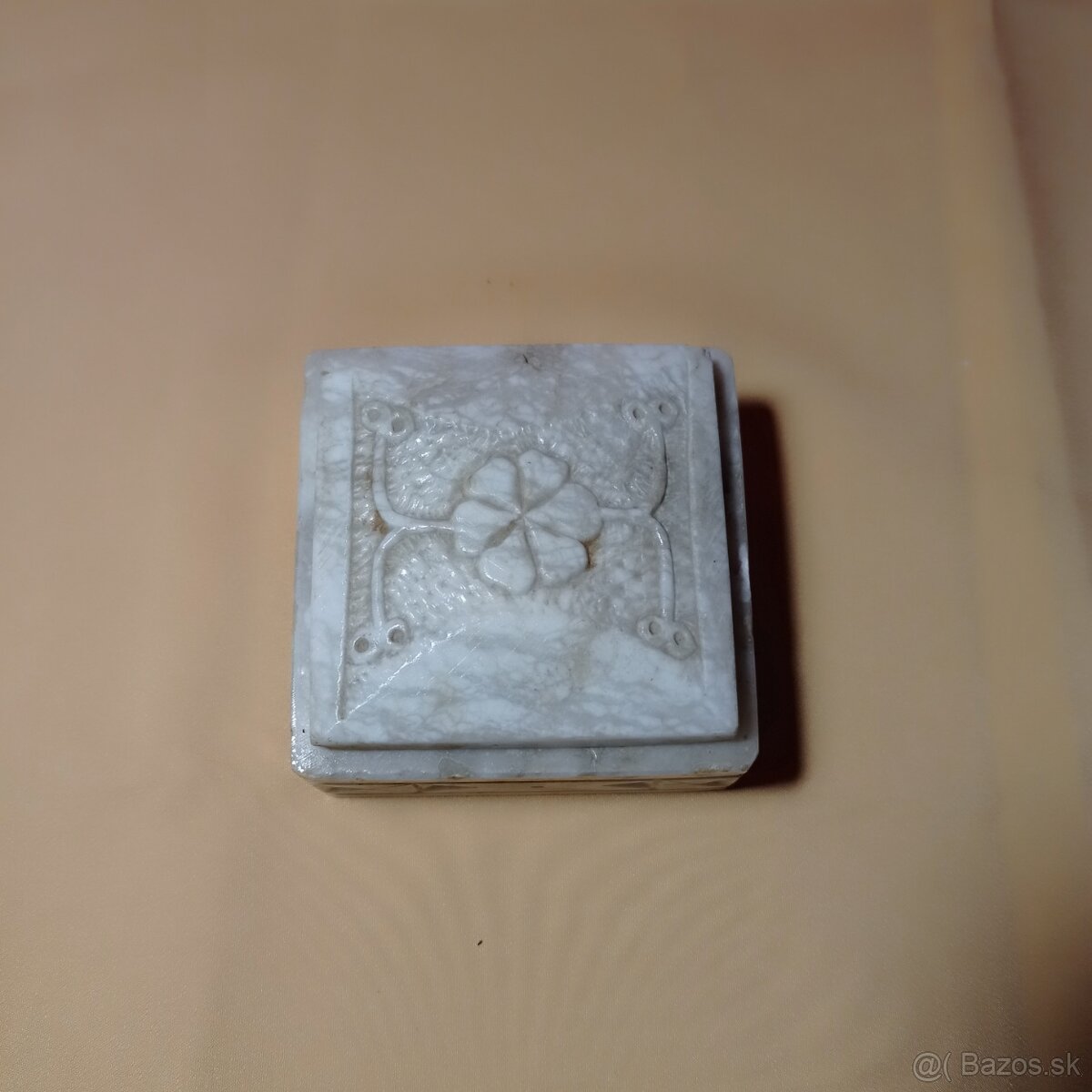 mramorová dózička, šperkovnica - starožitnosť - 2