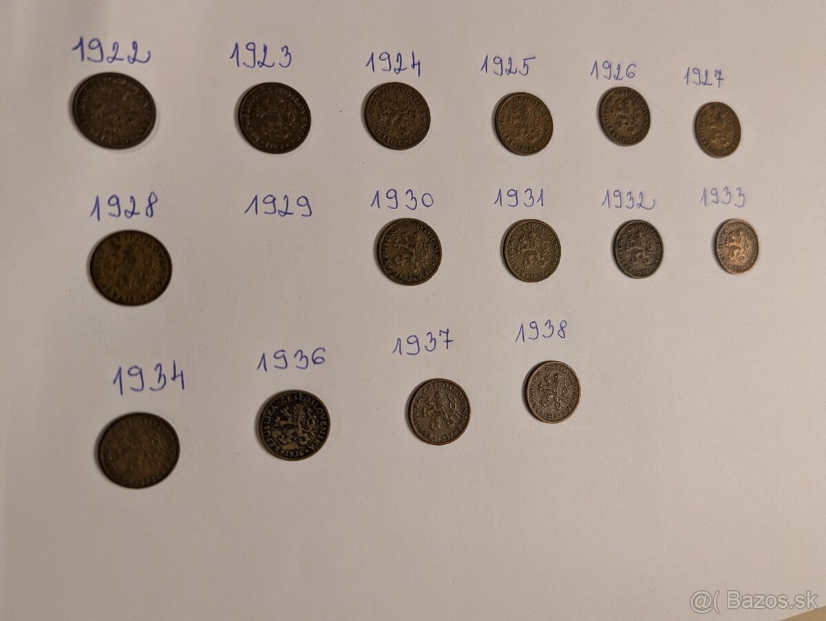 Predám mince10 Haliere Československa Republika Prva1 - 2