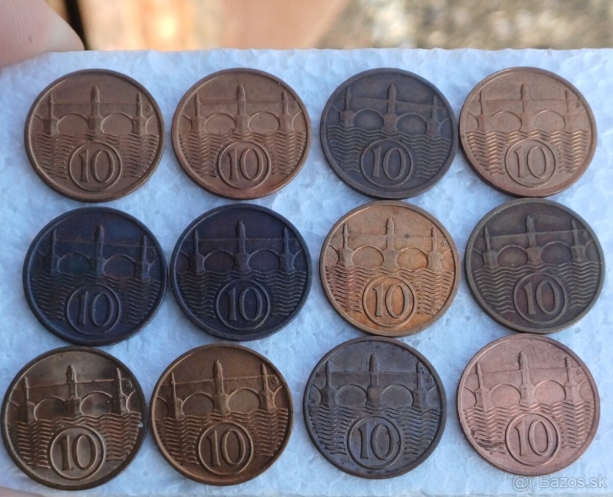 10 haliere rôzne ročníky - TOP STAV - 2