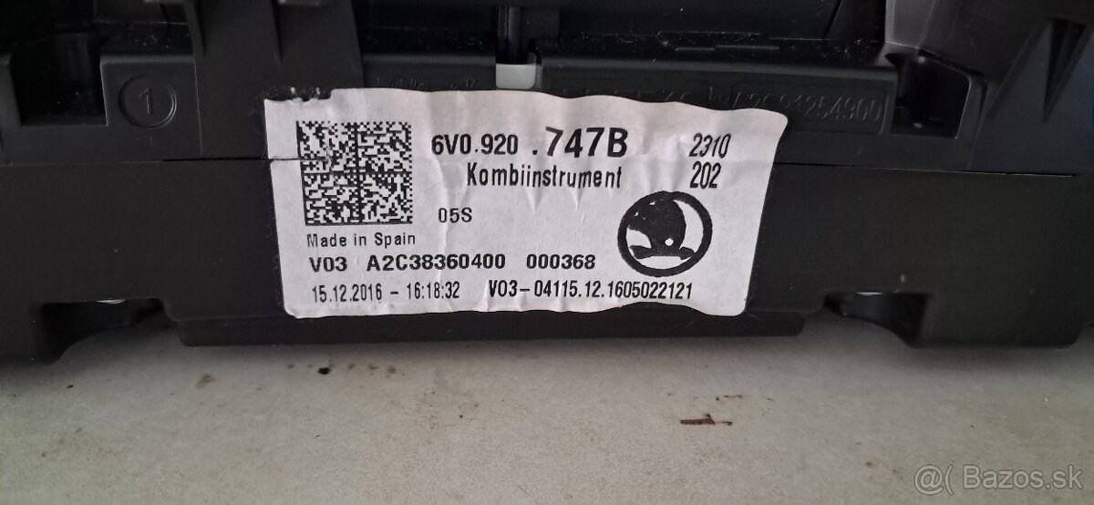 Budiky fabia 3 6v0 920 747B - 2