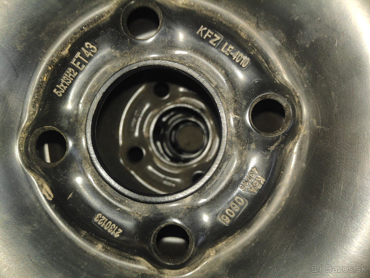 Nové plechové disky 4 x 100 - 5Jx13H2, ET 43, diera 57 mm - 2